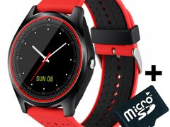 Ceas Smartwatch cu Telefon iUni V9 Plus, Touchscreen, 1.3 Inch HD, Camera 2MP, iOS si Android, Rosu